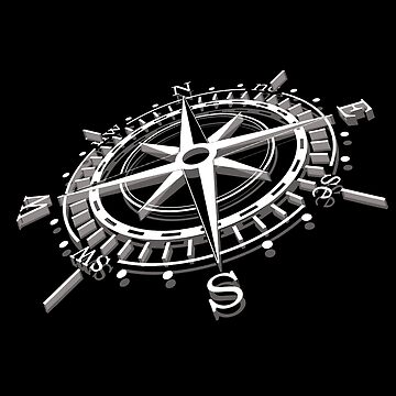Compass Rose and World Map' Sticker