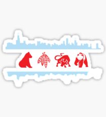 Chicago Flags with Teams and Skyline Sticker