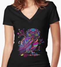 OWL Women's Fitted V-Neck T-Shirt