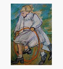 Skipping Girl, Conte drawing Photographic Print