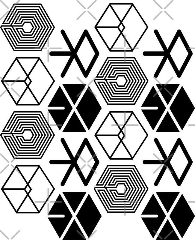 exo logo pattern stickers by skeletonvenus redbubble