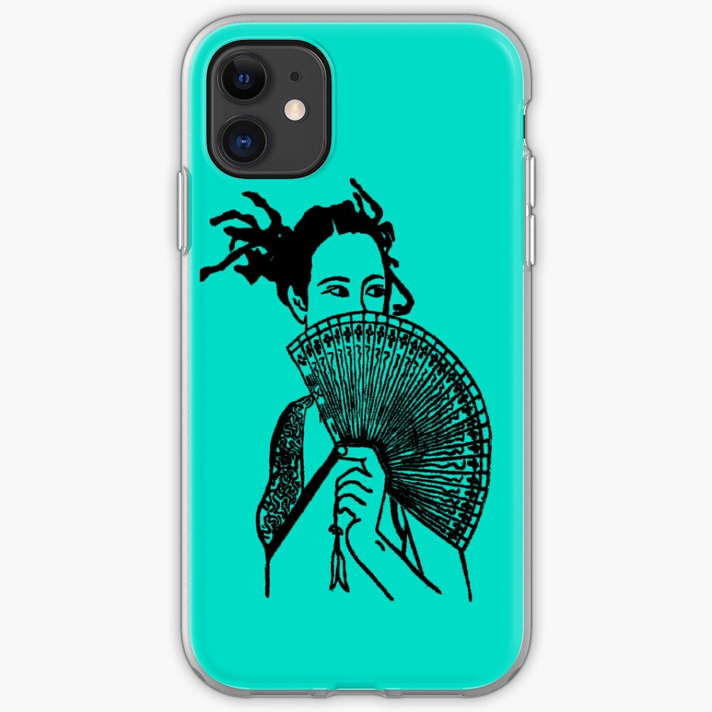 "Geisha Girl" (aqua) - phone iPhone Case & Cover