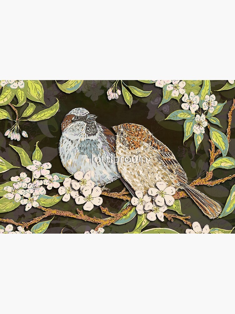 Sparrows in the Plum Tree by lottibrown