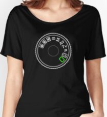 Camera Mode Dial Silver Green Women's Relaxed Fit T-Shirt
