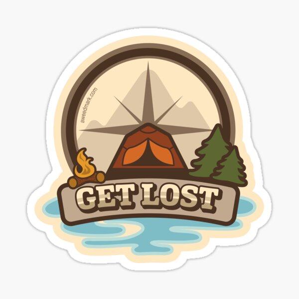 Get Lost, Camping in Nature Sticker
