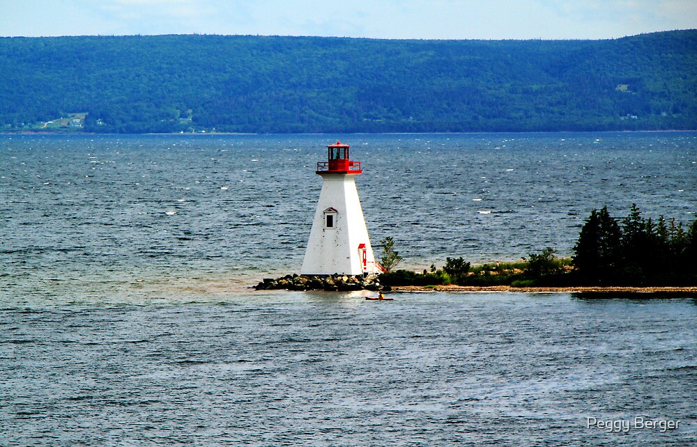 "Lighthouse at Baddeck, Bras d'Or Lake, NS" by Peggy Berger Redbubble