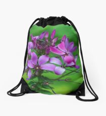 Pretty Purple Flower at Abbotsbury Sub-Tropical gardens Drawstring Bag