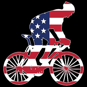 “American Flag Cyclist Patriotic Bike Riding Design” Poster for Sale by