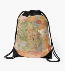 Tiki Flower Drawstring Bag