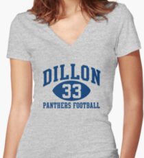 Dillon Panthers Football #33 Women's Fitted V-Neck T-Shirt