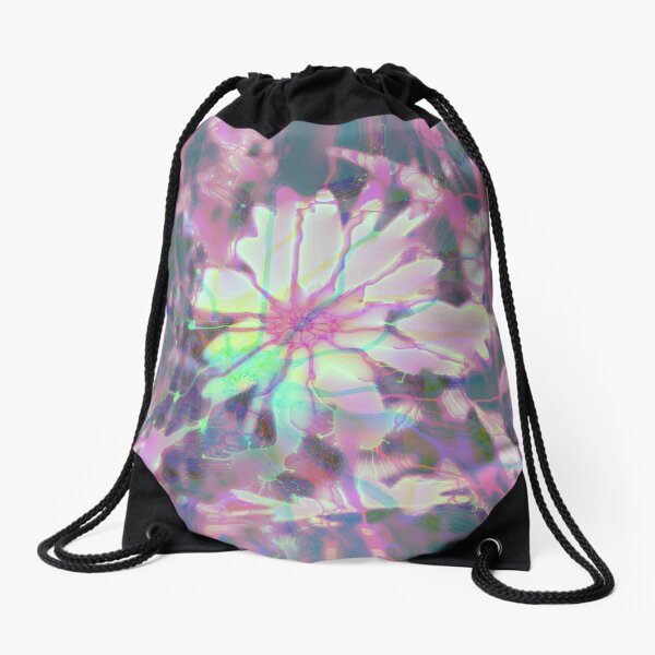 Floral abstraction Drawstring Bag