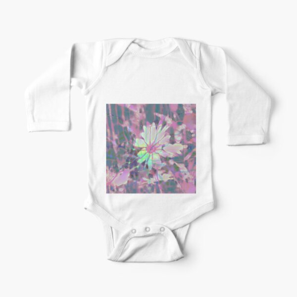 Floral abstraction Long Sleeve Baby One-Piece