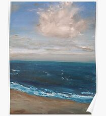 Beach - realist oil on canvas, seascape Poster