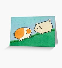 Two Guinea-pigs on a Hill Greeting Card