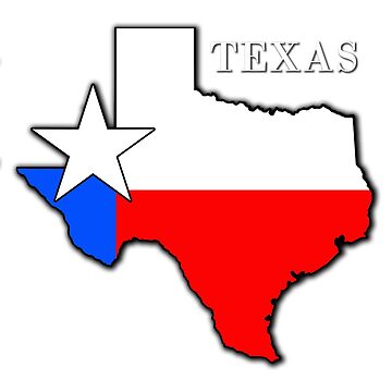Artwork thumbnail, Texas Map with Texas Flag Colors Inside - Texas Pride by WarrenPHarris