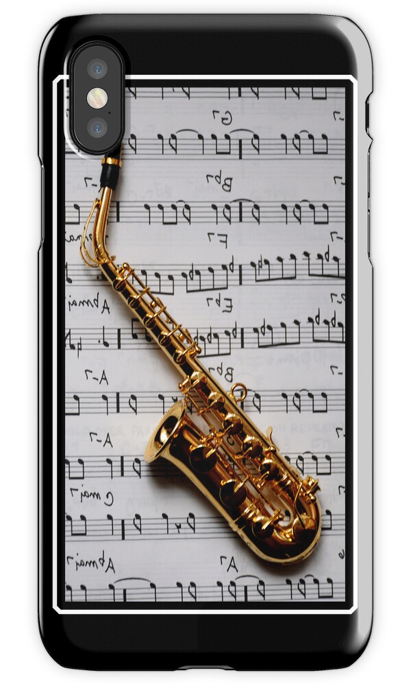 "Just One Note Saxophone iPhone Case" iPhone Cases & Skins by MaluC