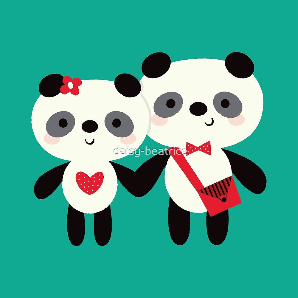 "It Must Be Love Pandas" by daisybeatrice Redbubble