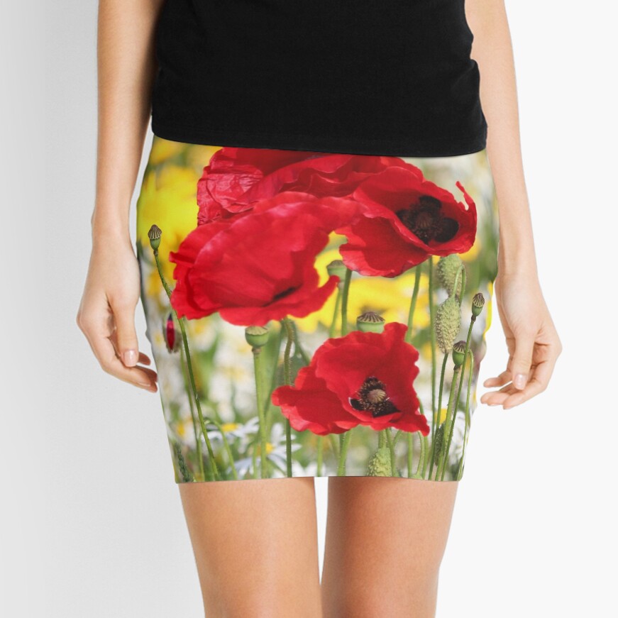Poppy portrait Mini Skirt