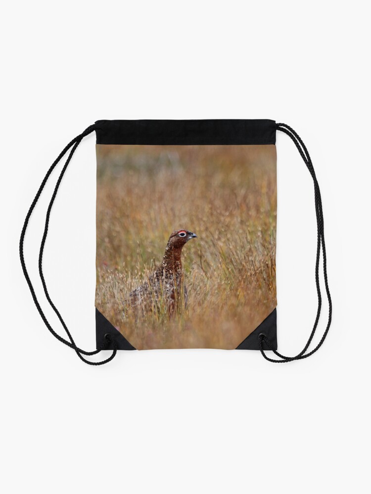 Alternate view of Red grouse Drawstring Bag