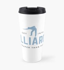 Get Into Billiards. It's Cheaper Than Therapy. Funny sports meme. Perfect gift for players, teams, coaches, fans. Travel Mug