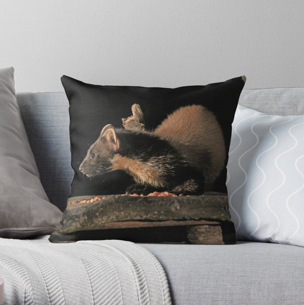 Pine marten Throw Pillow