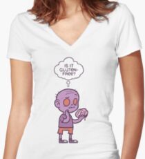 Gluten-free Zombie Women's Fitted V-Neck T-Shirt