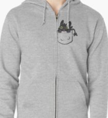 Pocket Toothless Zipped Hoodie