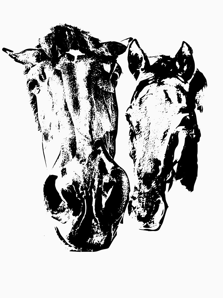 Two horses by Hujer