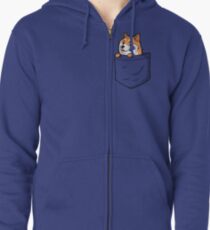 Doge Pocket (Pocket Doge T-Shirt) Zipped Hoodie