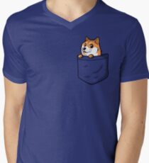 Doge Pocket (Pocket Doge T-Shirt) Men's V-Neck T-Shirt