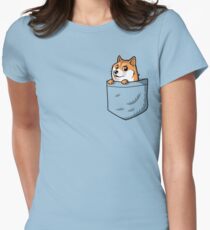 Doge Pocket (Pocket Doge T-Shirt) Women's Fitted T-Shirt