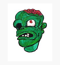 Halloween Green Zombie Brain Photographic Print