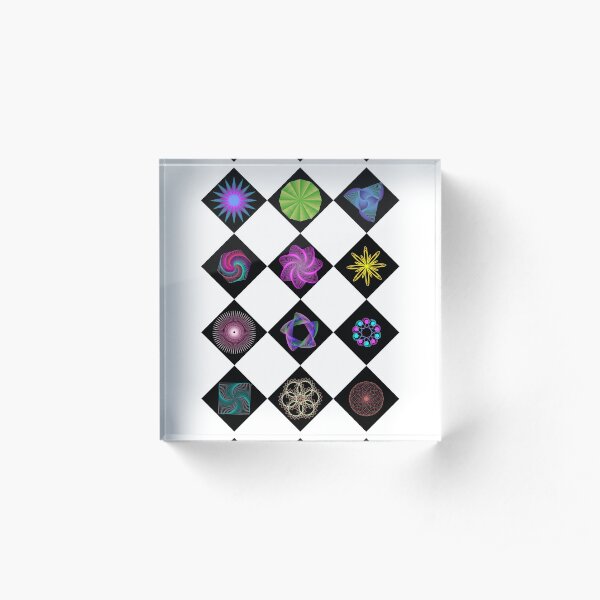Beautiful colorful geometric rhombus shapes Acrylic Block