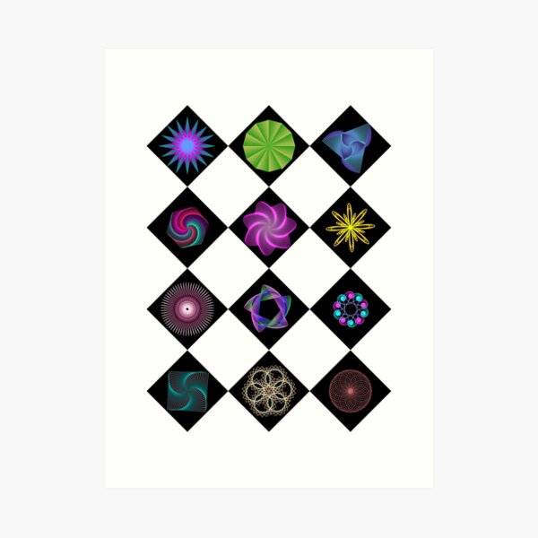 Beautiful colorful geometric rhombus shapes Art Print