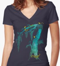 Tree Birds Women's Fitted V-Neck T-Shirt