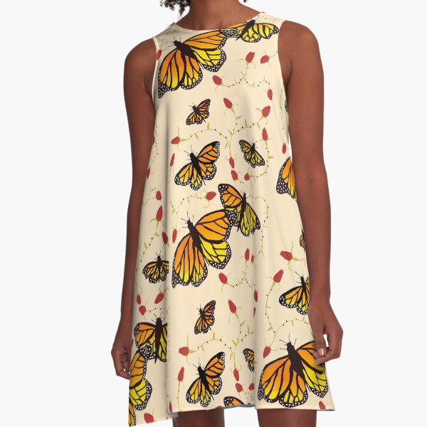 Butterflies and Roses A-Line Dress