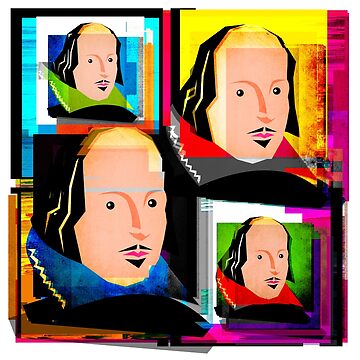 SIR WILLIAM SHAKESPEARE - COLOURFUL, POP-ART STYLE COLLAGE