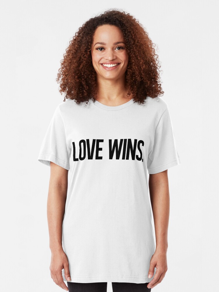 Alternate view of LOVE WINS. Slim Fit T-Shirt