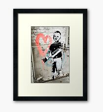 Banksy Boy with Painted Heart Framed Print