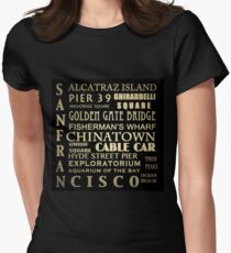San Francisco Famous Landmarks Women's Fitted T-Shirt