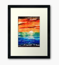 Dusk on the sea, watercolor Framed Print