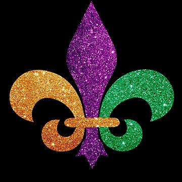 Mardi Gras New Orleans SaintsFleur De Lis Bling Sticker
