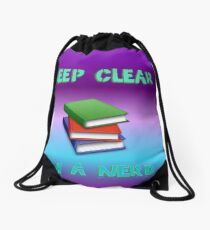 keep clear I'm a nerd Drawstring Bag