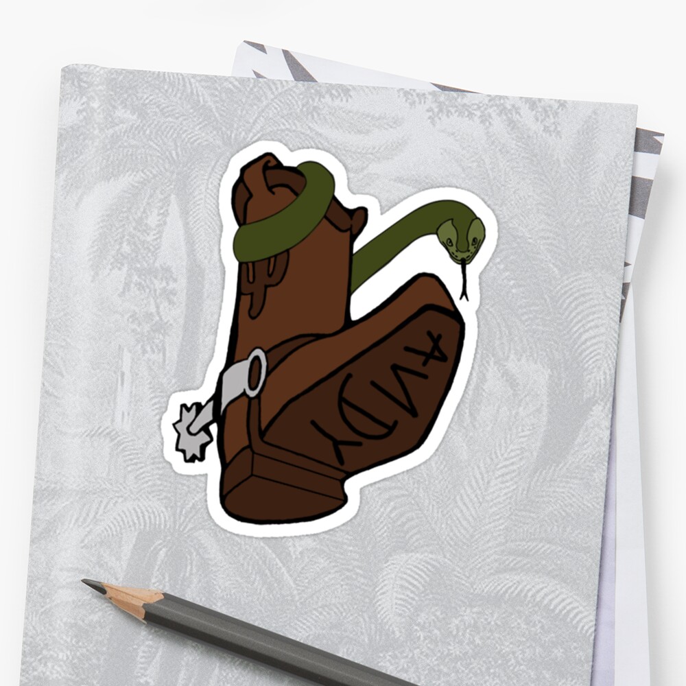 there-s-a-snake-in-my-boot-stickers-by-chrisbooyahh-redbubble