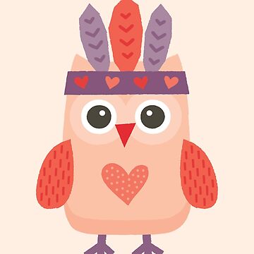 Artwork thumbnail, Hipster Owlet on Blush by daisy-beatrice