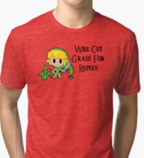 Link Will Cut Grass For Rupees Tri-blend T-Shirt