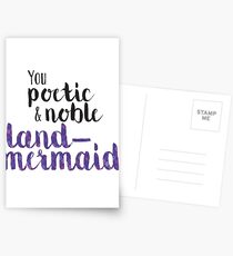 Poetic and Noble Land-Mermaid Postcards
