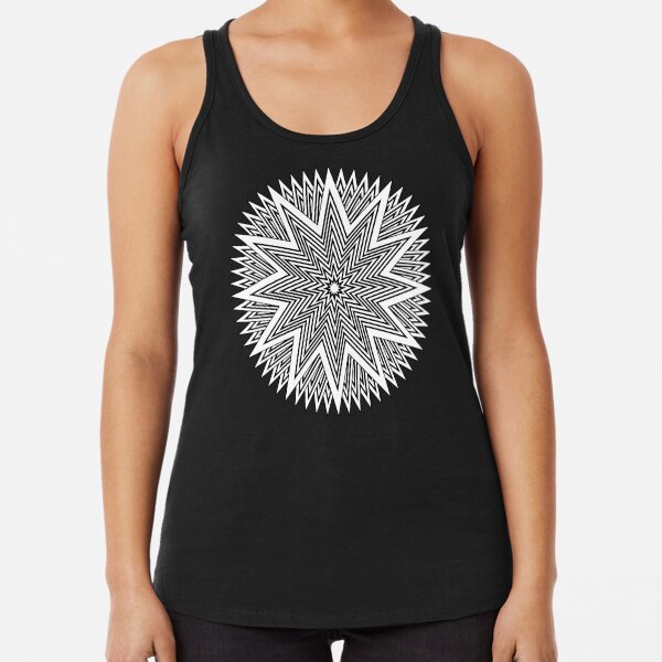 Black and White Minimalist Star Racerback Tank Top