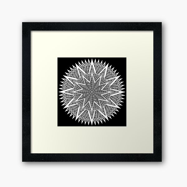 Monochrome Mandala Framed Art Print