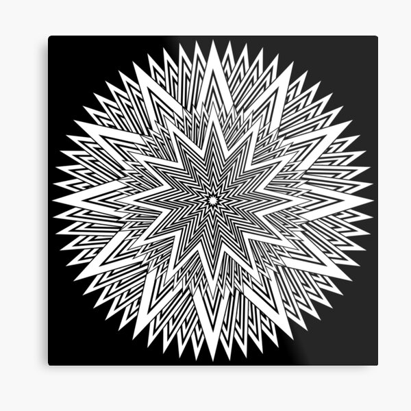 Monochrome Mandala Metal Print